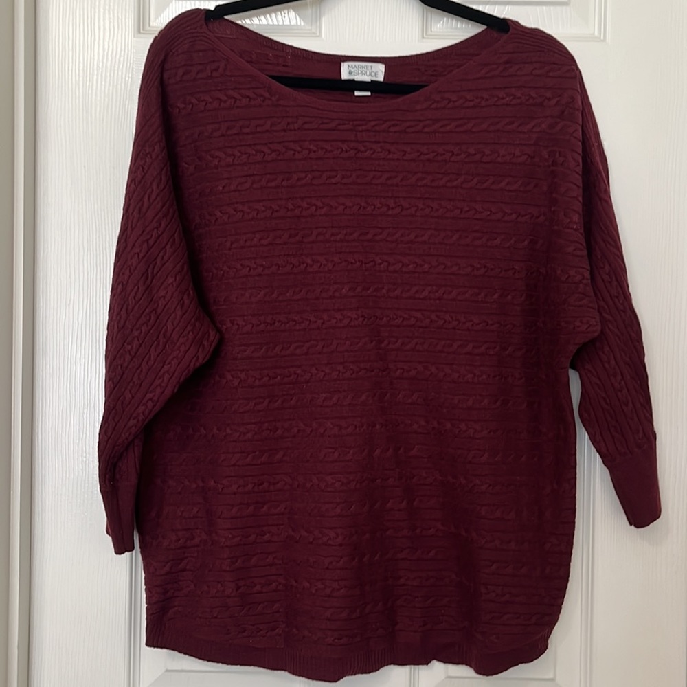 Market & Spruce Cable Knit Sweater, XXL